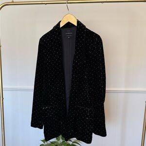 Black Velvet Polka Dot Women's Jacket